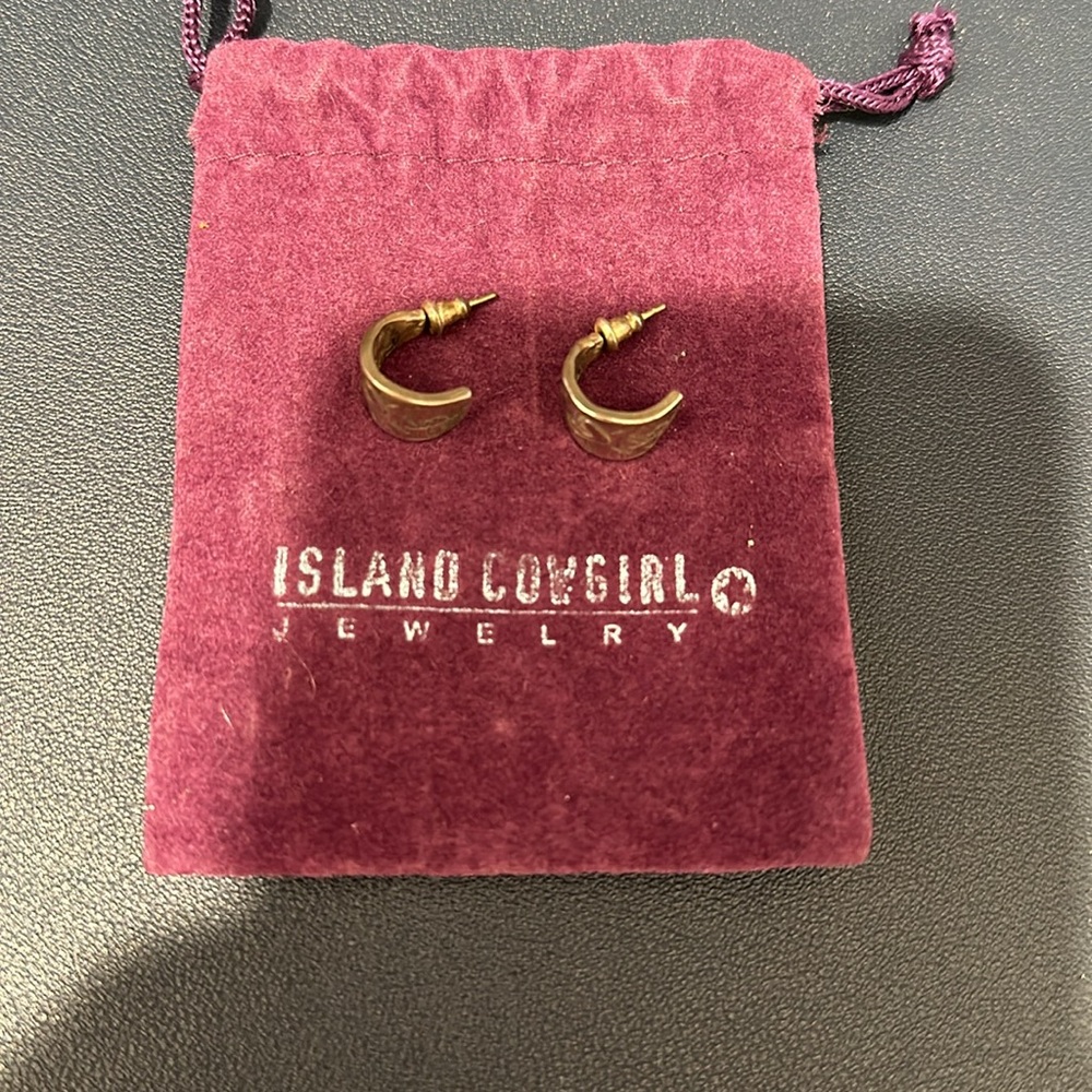 Silver hoop earrings by island cowgirl - Picture 2 of 3